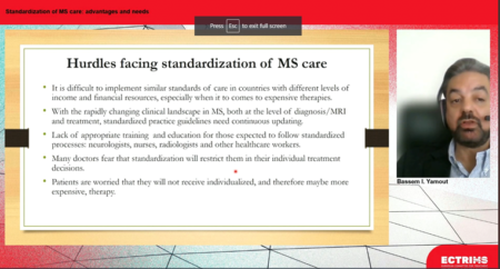 ECTRIMS 2021 Day 2 standardized ms care hurdles slide
